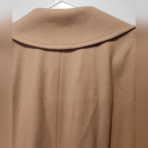 Vintage 80s Carmel Brown Pendleton USA Made Size 8 100% Virgin Wool TrenchCoat - Picture 2 of 10